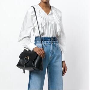 Chloe Joan Cross Body Black Leather/Suede Bag